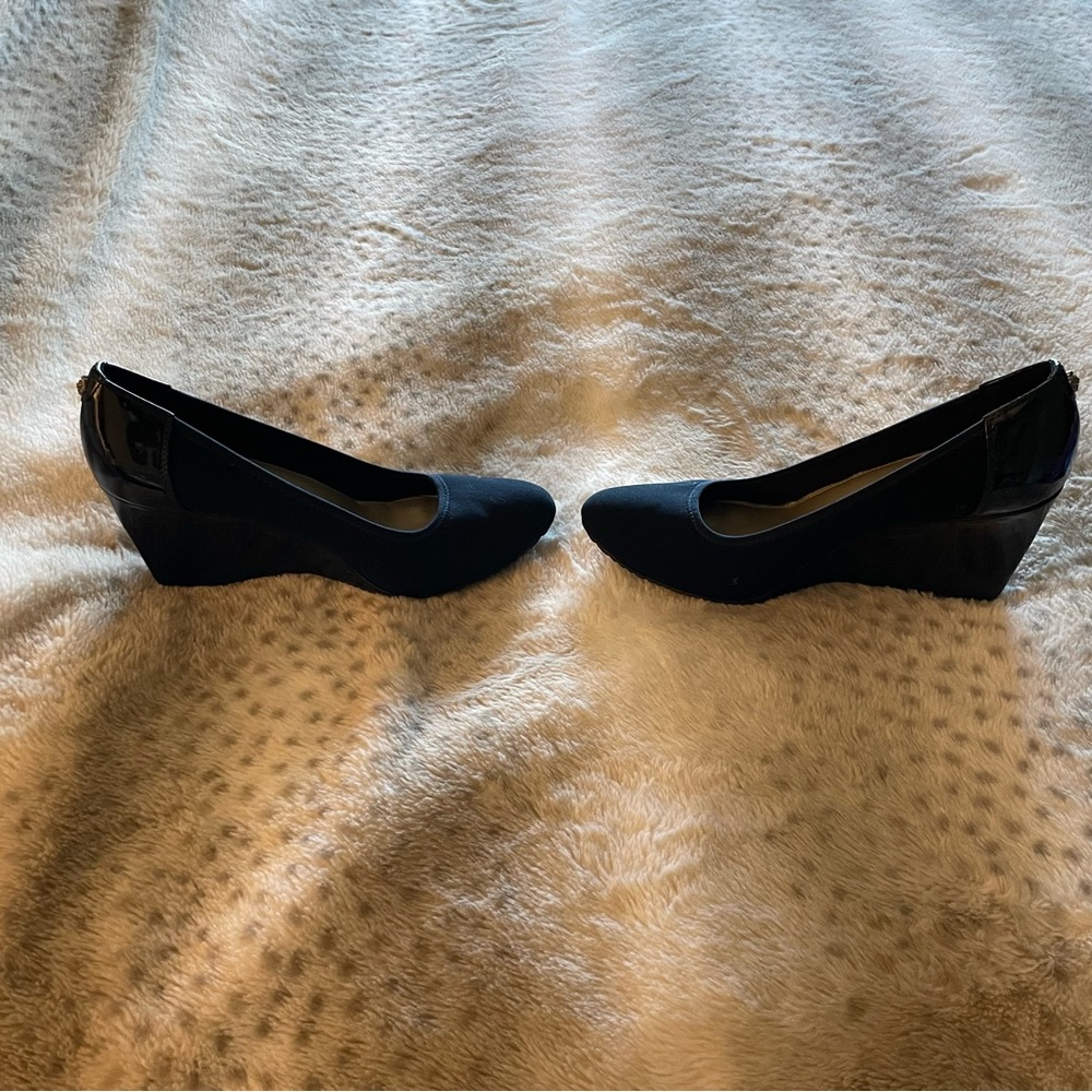 Navy blue and Klein wedge heels - Picture 5 of 5